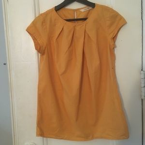 Eshakti Pleat Neck Cotton Voile Blouse Size 4